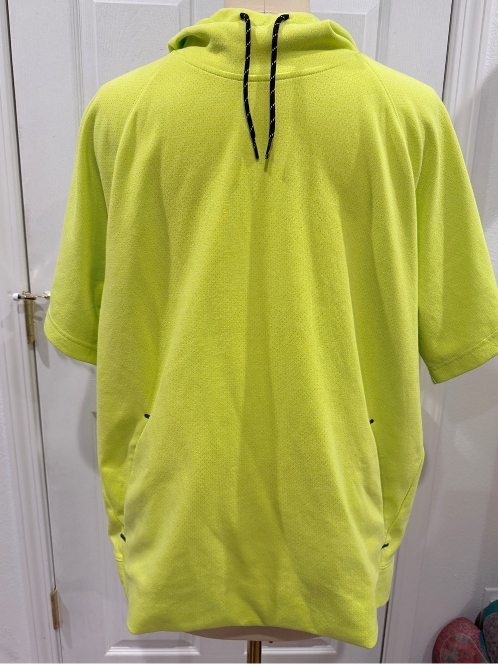 BNWOT Old Navy Neon Lime Short-Sleeve Hoodie with Black Drawcord